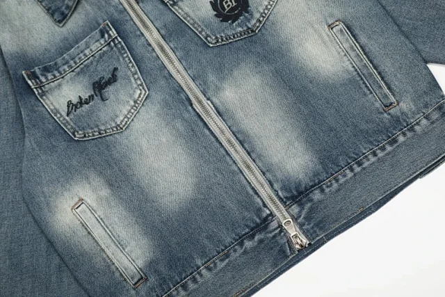 Unbranded Washed denim jacket and wide-leg jeans product detail image 8
