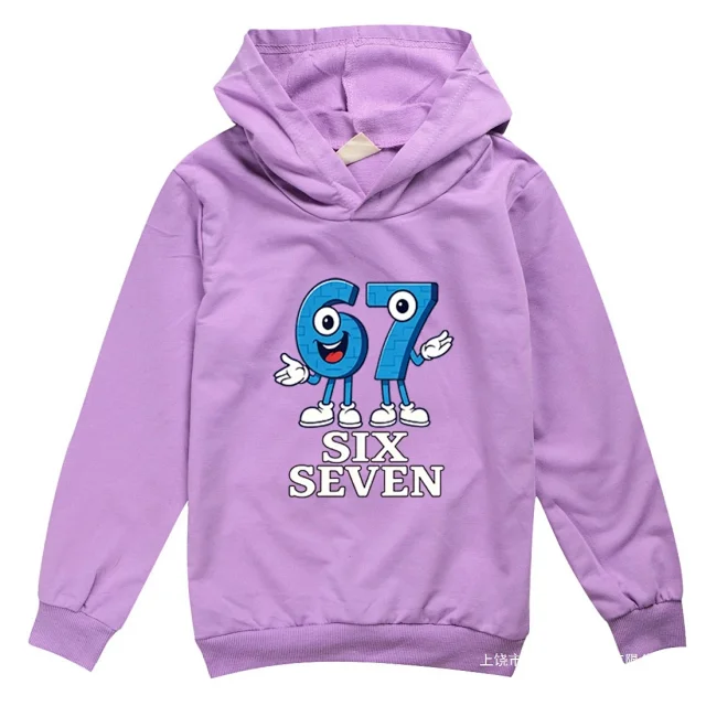 Unbranded Hoodies & Sweatshirts Children's hooded sweatshirt with Six Seven graphic print product detail image 12