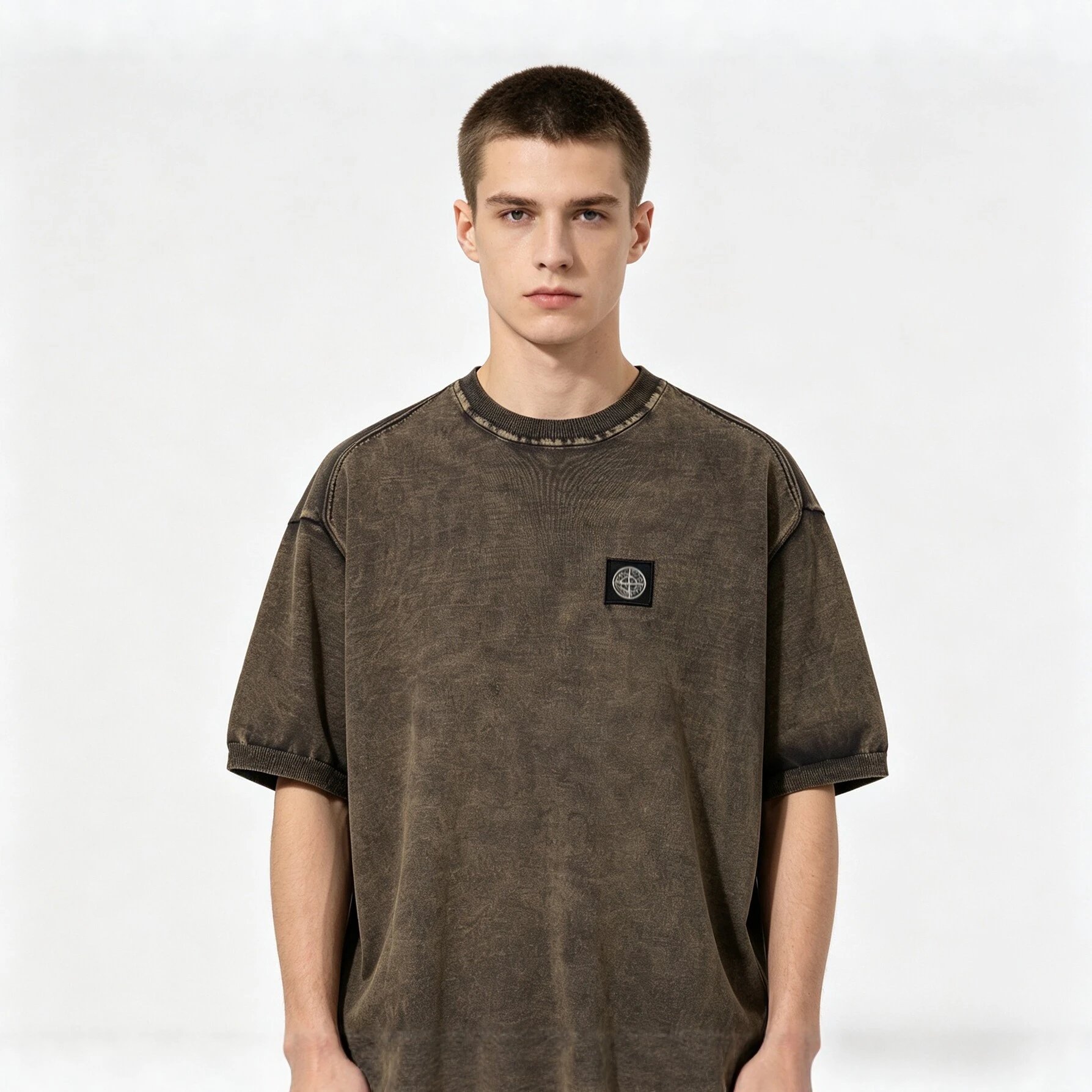 Stone Island T-Shirts Washed Compass-Patch T-Shirt image 4