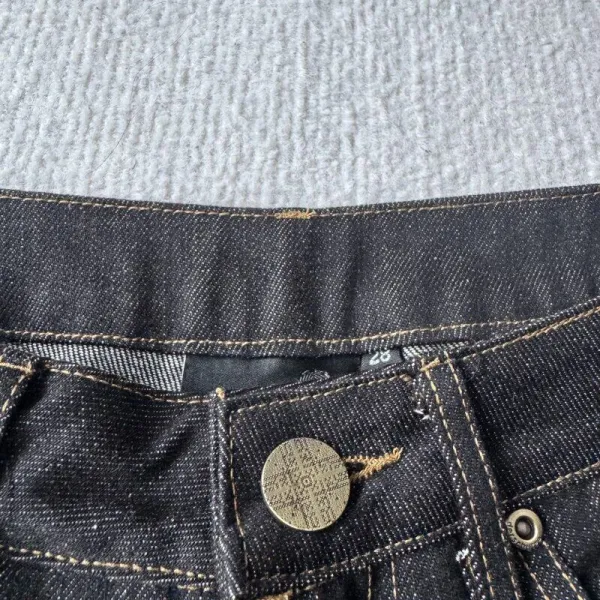 Design Embroidered Cherry Blossom Denim Shorts Black - 30