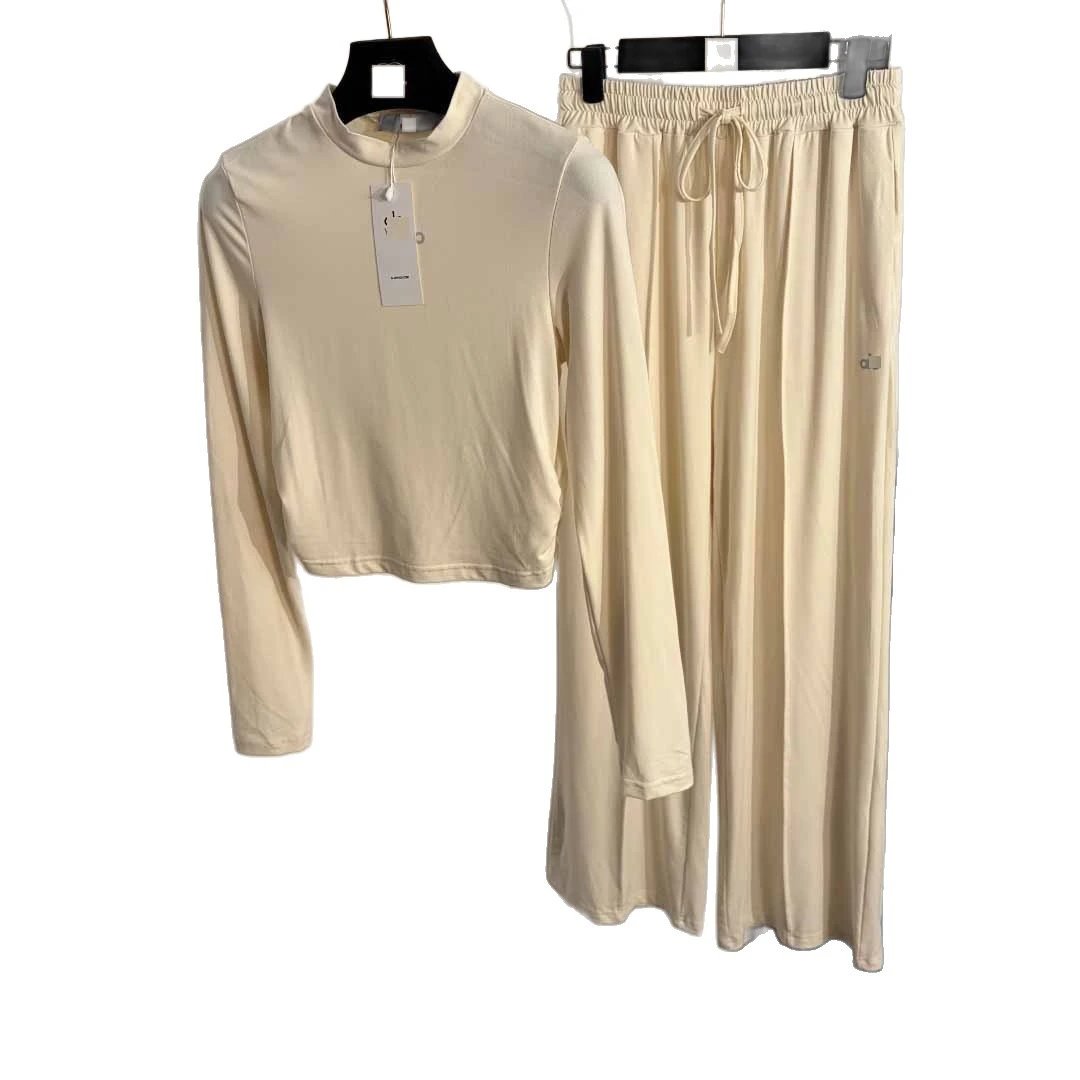 Unbranded Matching Sets Long-sleeve crew-neck top and drawstring wide-leg trousers image 5