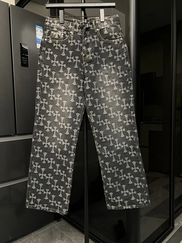 Chrome Hearts Jeans All-Over Cross Motif Straight-Leg product detail image 3