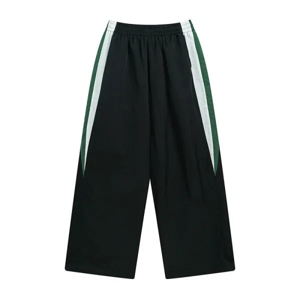 Design Wide-Leg Track Pants Beige with Side Stripe Pants - 6