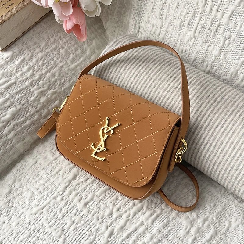 Saint Laurent Monogram Tan Quilted Crossbody Bag