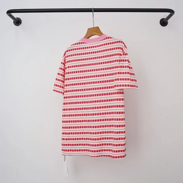 Chrome Hearts T-Shirts Striped short-sleeve T-shirt with cross motif product detail image 12