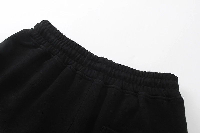 Design Star Patch Distressed Black Sweatshorts Shorts - 19