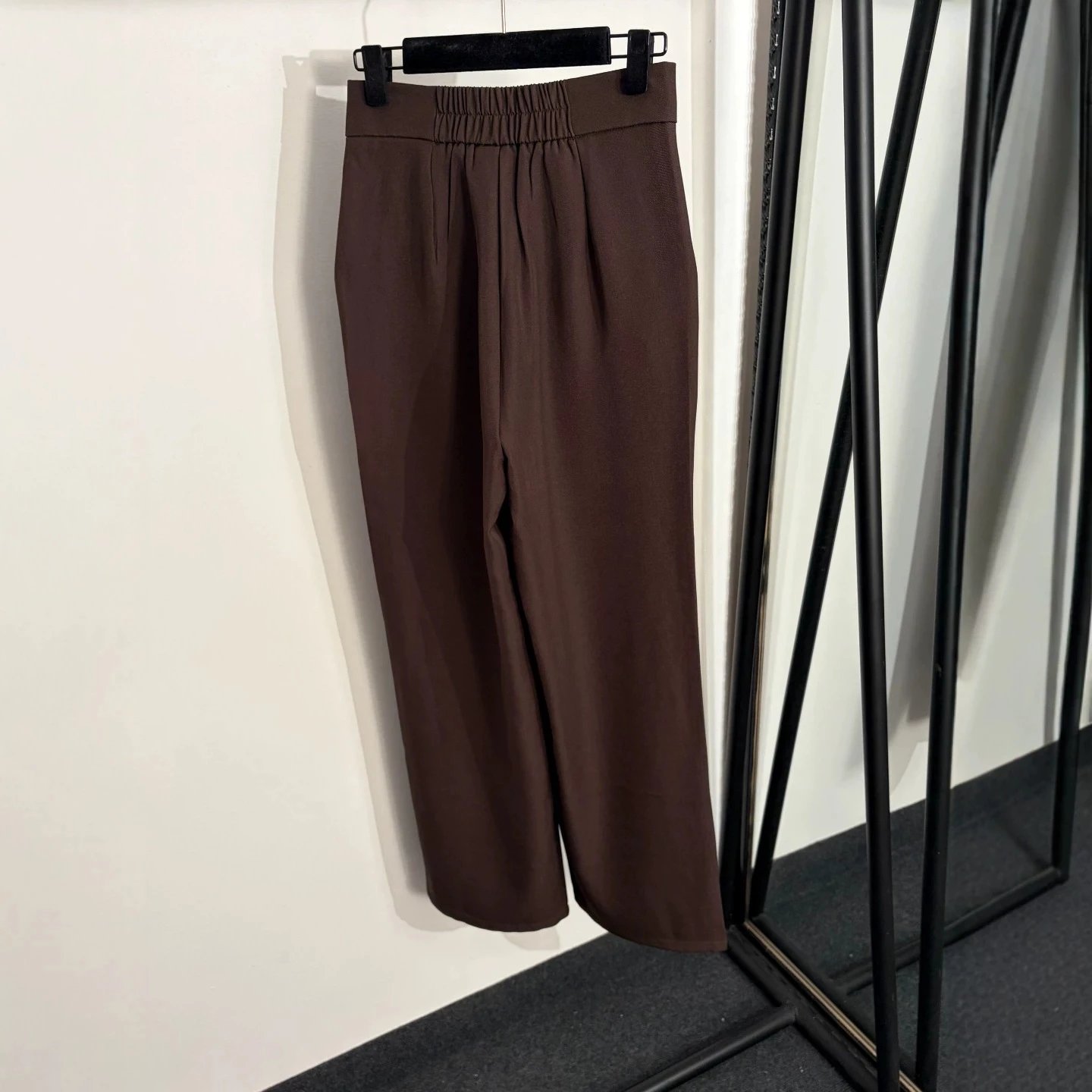 Unbranded Trousers High-Waisted Straight-Leg with Gold-Tone Waist Hardware image 4
