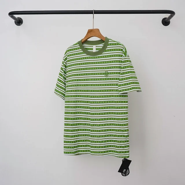 Chrome Hearts T-Shirts Striped short-sleeve T-shirt with cross motif product detail image 18