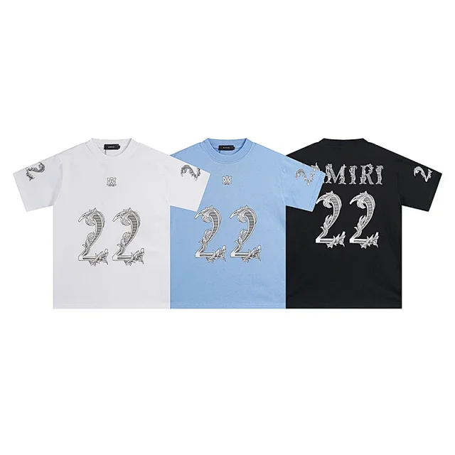 AMIRI T-Shirts 22 floral graphic short-sleeve T-shirt product detail image 2