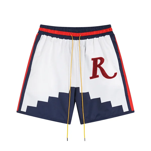 Rhude Shorts Embroidered R Logo Color-Block Drawstring product detail image 8