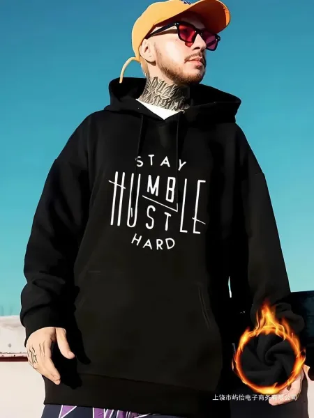 Design Stay Humble Hustle Hard Gray Hoodie - 6