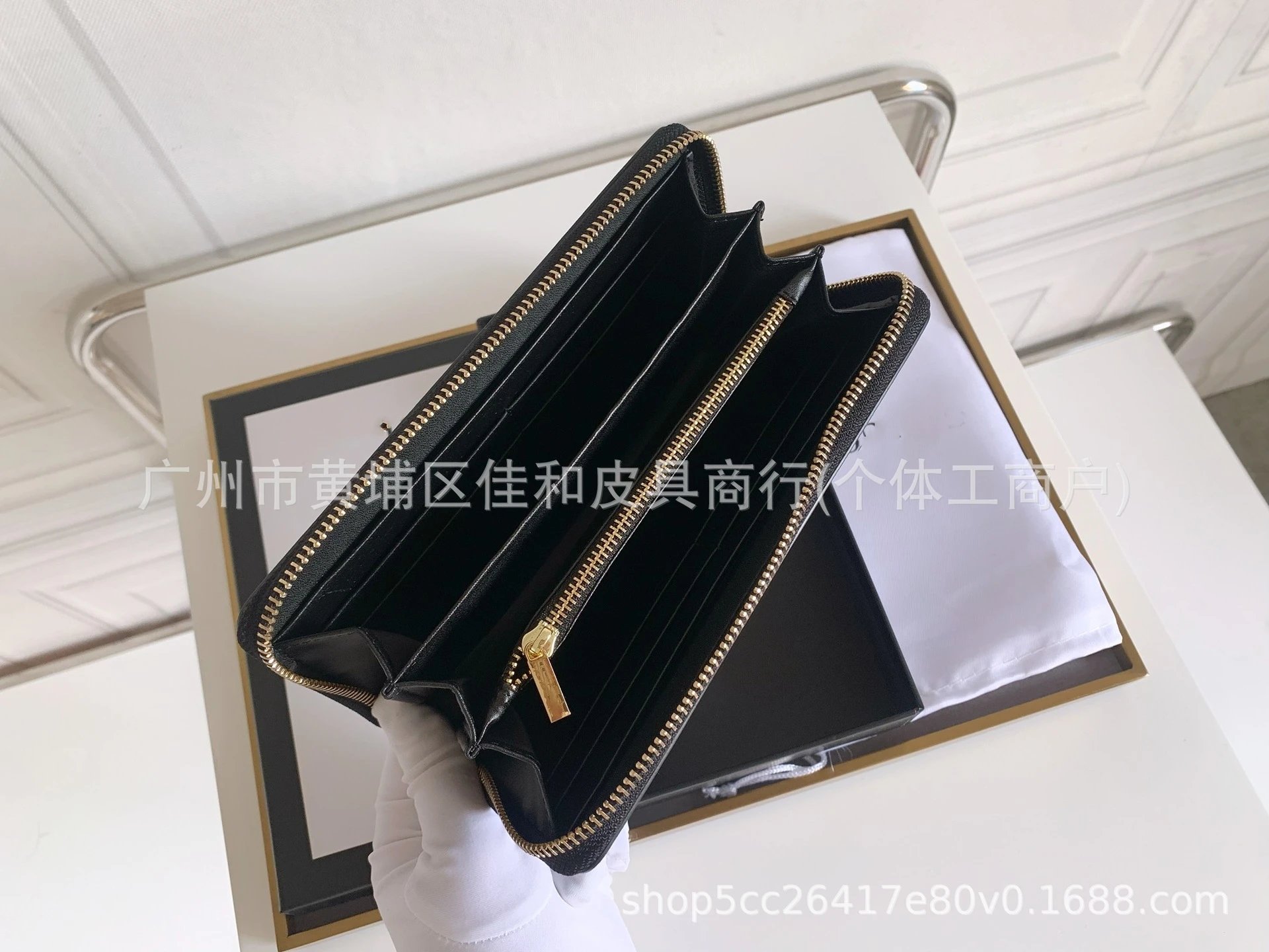 Gucci Tiger Embroidered GG Marmont Long Wallet Black - 3