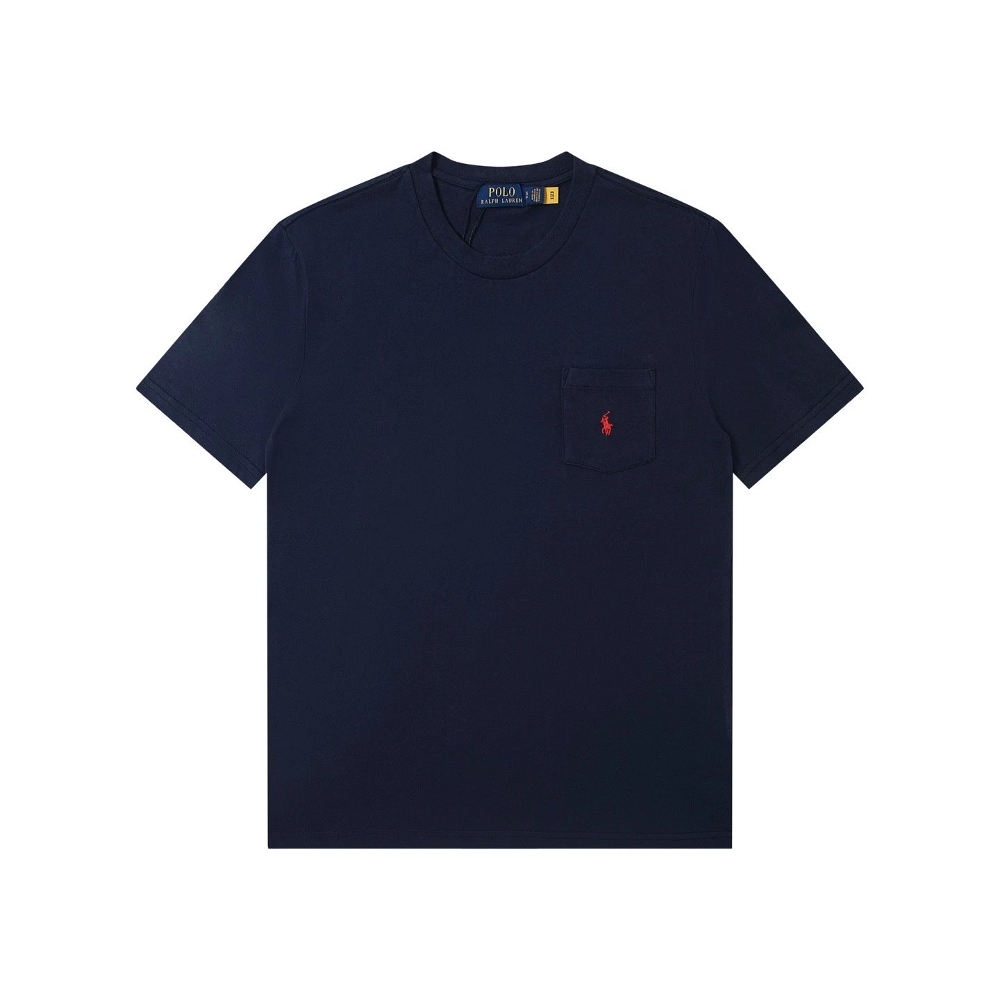 Polo Ralph Lauren T-Shirts Crew Neck Pocket T-Shirt with Pony Embroidery — Dark blue