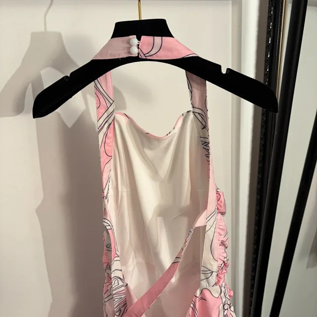 Unbranded Dresses Printed Halter Backless Ruffle-Hem Mini Dress product detail image 6