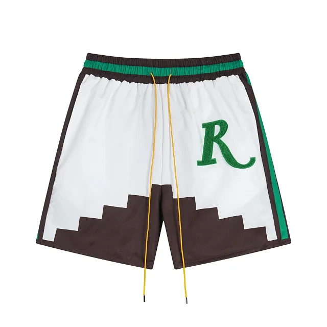 Rhude Shorts Embroidered R Logo Color-Block Drawstring product detail image 6