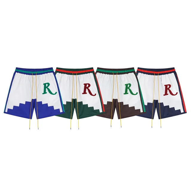 Rhude Shorts Embroidered R Logo Color-Block Drawstring product detail image 2