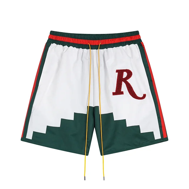 Rhude Shorts Embroidered R Logo Color-Block Drawstring product detail image 4