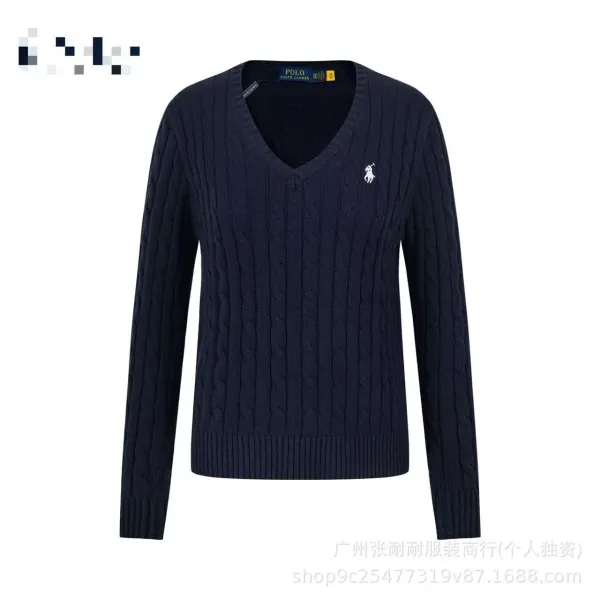 Polo Ralph Lauren Cable Knit V-Neck Sweater Beige - 3