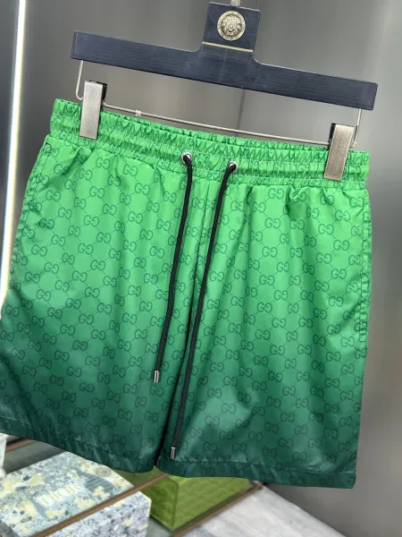 Gucci GG Monogram Print Swim Shorts Lime Green - 31