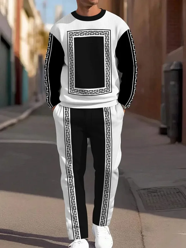 Unbranded Tracksuits Crewneck sweatshirt and striped trousers set product detail image 14