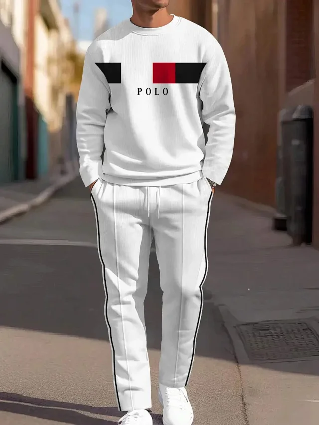 Unbranded Tracksuits Crewneck sweatshirt and striped trousers set product detail image 19