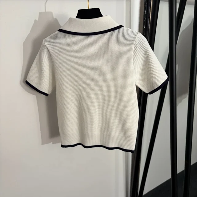 Miu Matching Sets Bow-detail short-sleeve knit top and pleated skirt set product detail image 4