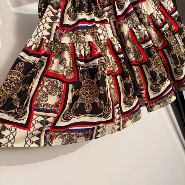 Unbranded Skirts Printed Tiered Mini Skirt product detail image 6
