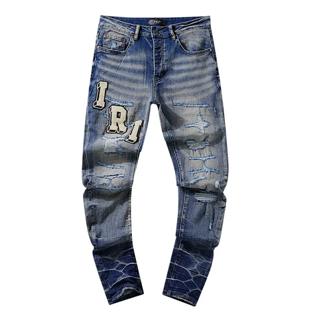 Amiri Jeans Distressed patchwork slim-fit product detail image 20