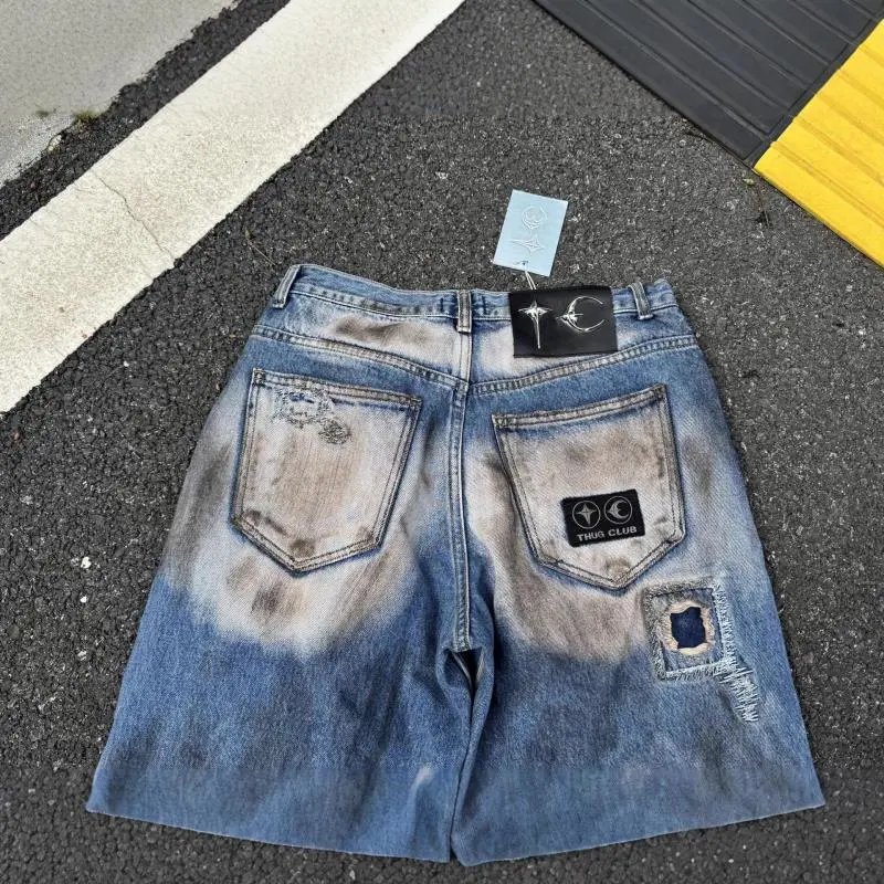 Unbranded Jeans Heavily distressed ripped straight-leg image 4