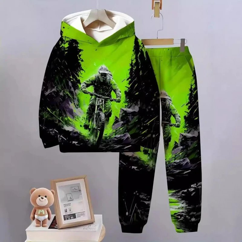 Unbranded Tracksuits Children's hooded graphic sweatshirt and jogger set image 3