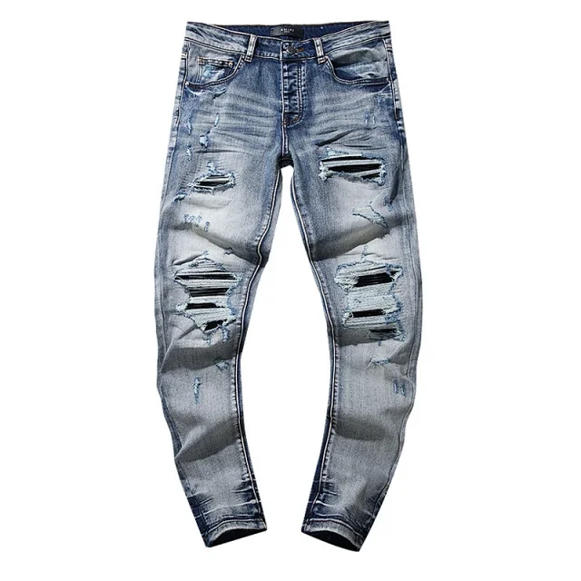 Amiri Jeans Distressed patchwork slim-fit product detail image 28