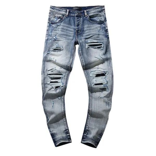 Design Distressed Paint-Splatter Black Jeans - 29