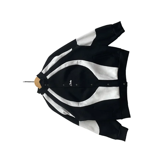 Unbranded Jackets Color-block curved-panel snap-front jacket product detail image 9