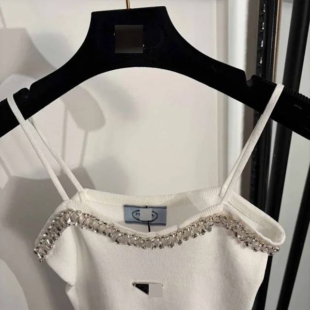 Unbranded Knitwear Rhinestone-Trim Spaghetti-Strap Knit Camisole product detail image 4