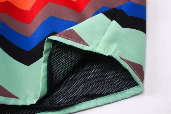Rhude Zigzag Print Swim Trunks Light Blue Shorts - 13