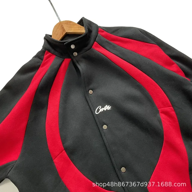Unbranded Jackets Color-block curved-panel snap-front jacket product detail image 18