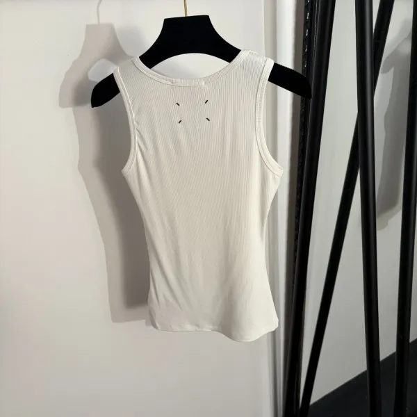 Maison Margiela Tabi Ribbed Tank Top Pink Vest-Top - 5