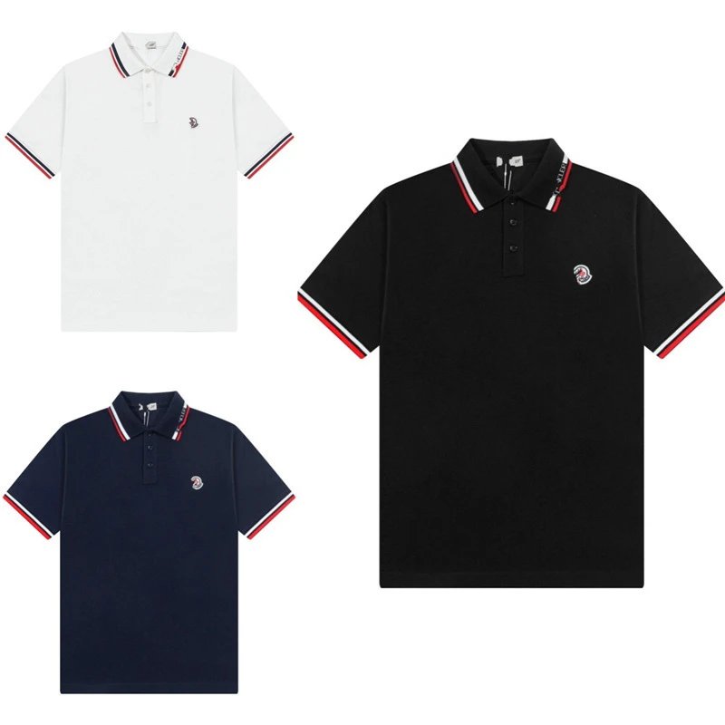 Moncler T-Shirts Short-sleeve logo polo shirt with contrast-trim collar image 4