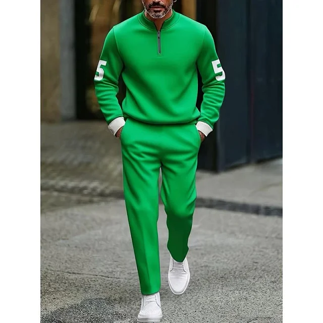 Unbranded Tracksuits Men's Half-Zip Printed Tracksuit Set product detail image 9