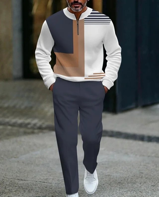 Unbranded Matching Sets Men's Half-Zip Pullover and Trousers Set product detail image 13