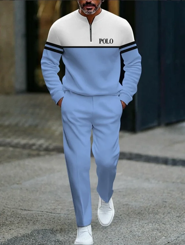 Unbranded Matching Sets Men's Half-Zip Pullover and Trousers Set product detail image 9
