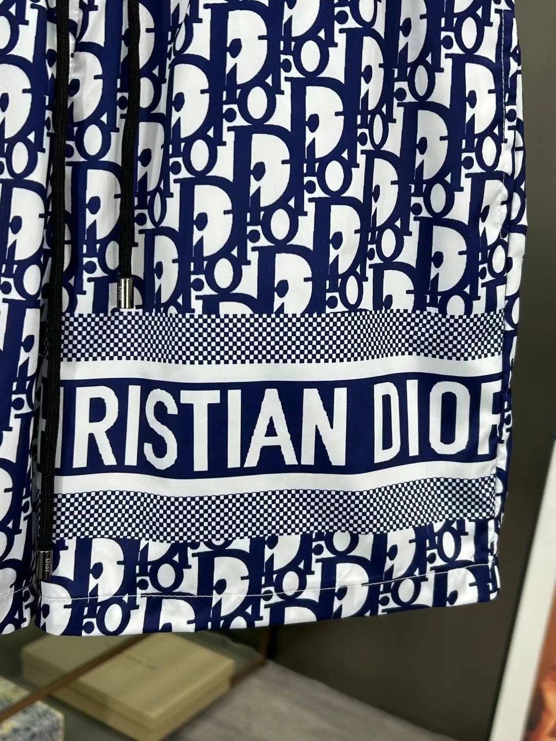 Dior Oblique Print Swim Shorts White / Black - 8