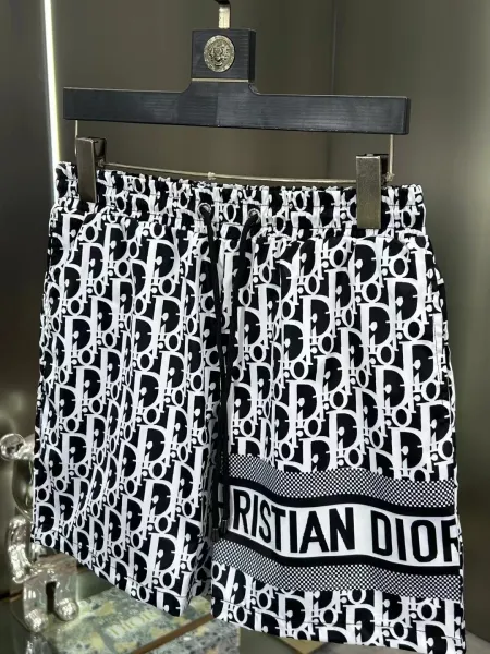 Dior Oblique Print Swim Shorts White / Black - 15