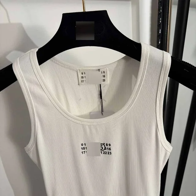 MM6 Maison Margiela Vests Ribbed Numeric Logo Tank Top product detail image 4
