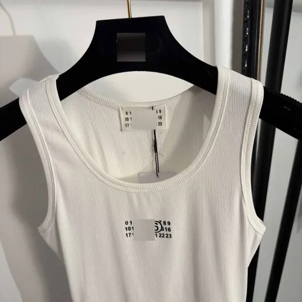 Maison Margiela Tabi Ribbed Tank Top Pink Vest-Top - 6