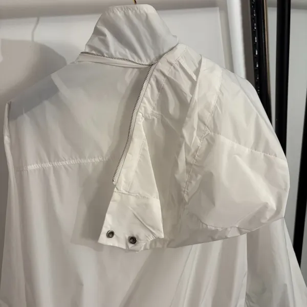 Chanel Hooded Windbreaker Jacket White Outerwear - 8