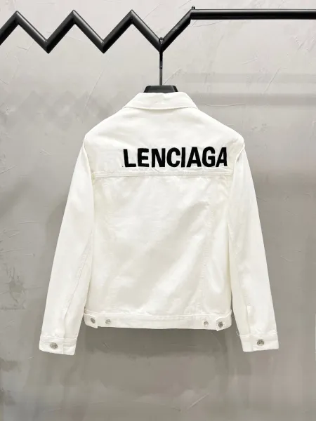 Balenciaga Logo Denim Jacket Peach - 12
