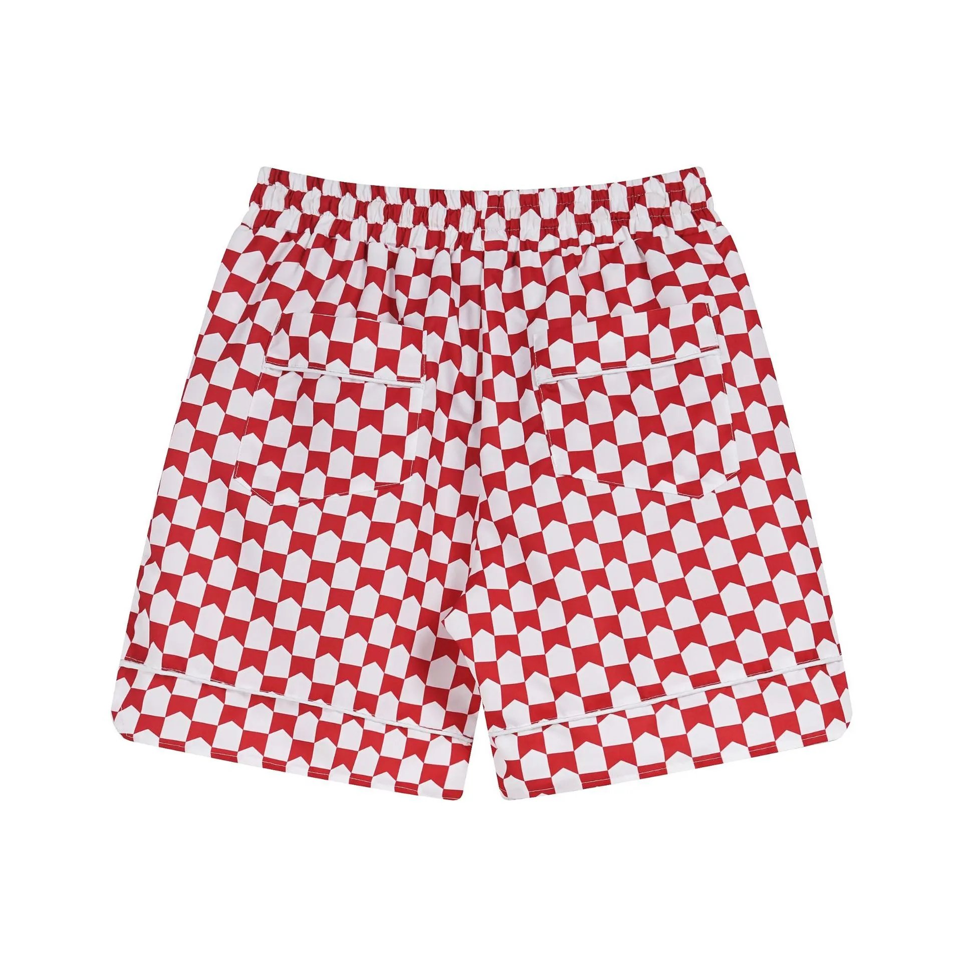 Rhude Checkerboard Print Shorts Black White - 7