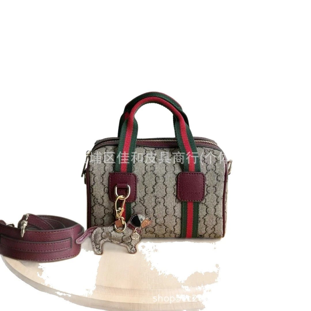 Unbranded Handbags 859975 striped-handle monogram mini handbag with detachable shoulder strap image 5