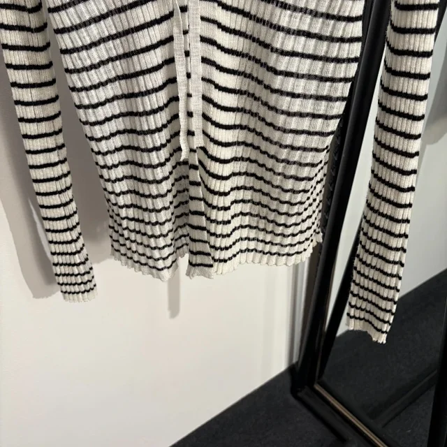 Unbranded Matching Sets Rib-knit cardigan and camisole set with bee embroidery product detail image 8